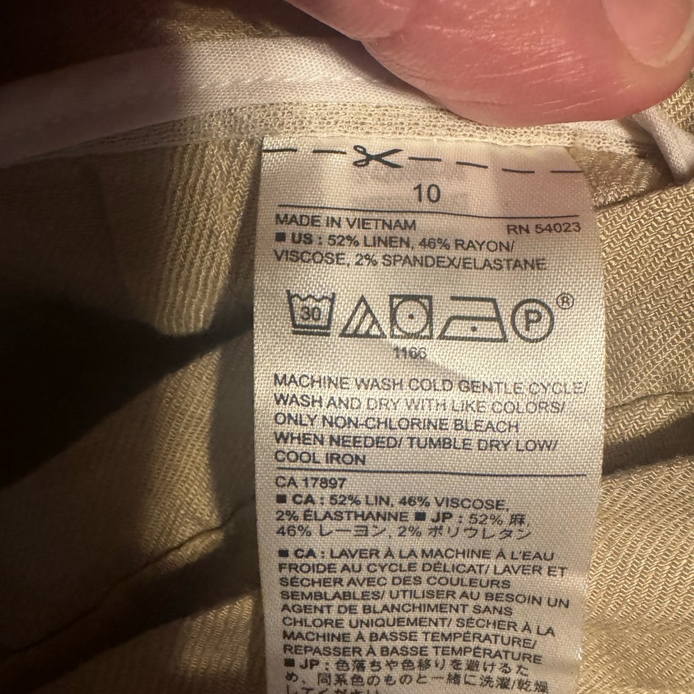 Women's Banana Republic Linen Blend Beige Pants, NWT - Picture 7 of 8